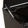  fekete polyrattan kerti tárolóláda kerekekkel 190 L