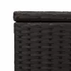  fekete polyrattan kerti tárolóláda kerekekkel 190 L