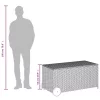  fekete polyrattan kerti tárolóláda kerekekkel 190 L