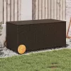  barna polyrattan kerti tárolóláda kerekekkel 190 L