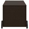  barna polyrattan kerti tárolóláda kerekekkel 190 L