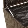  barna polyrattan kerti tárolóláda kerekekkel 190 L