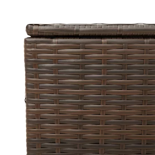  barna polyrattan kerti tárolóláda kerekekkel 190 L
