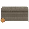  szürke polyrattan kerti tárolóláda kerekekkel 190 L