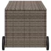  szürke polyrattan kerti tárolóláda kerekekkel 190 L