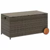  szürke polyrattan kerti tárolóláda kerekekkel 190 L