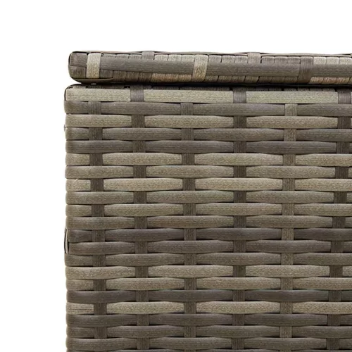  szürke polyrattan kerti tárolóláda kerekekkel 190 L