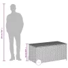  szürke polyrattan kerti tárolóláda kerekekkel 190 L