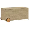  vegyes bézs polyrattan kerti tárolóláda kerekekkel 190 L