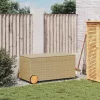  vegyes bézs polyrattan kerti tárolóláda kerekekkel 190 L