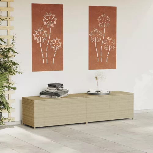  vegyes bézs polyrattan kerti tárolóláda 469 L