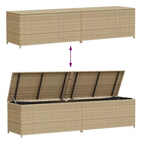  vegyes bézs polyrattan kerti tárolóláda 469 L