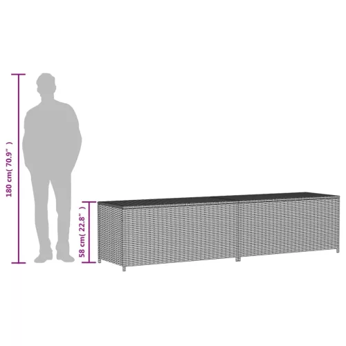  vegyes bézs polyrattan kerti tárolóláda 469 L