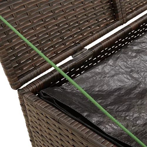  barna polyrattan kerti tárolóláda 291 L