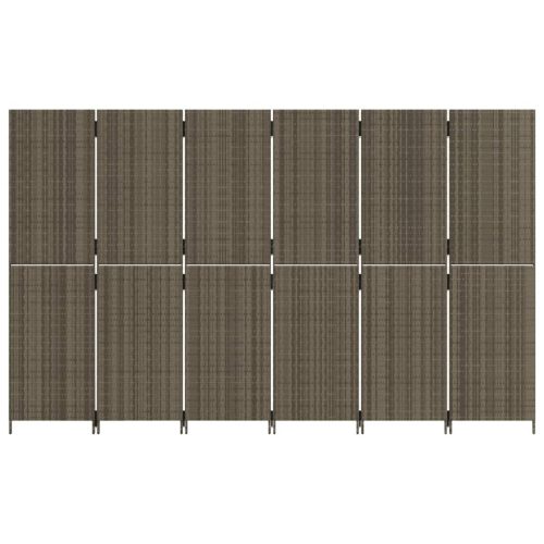  szürke 6-paneles polyrattan térelválasztó