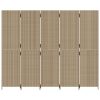  bézs 5-paneles polyrattan térelválasztó