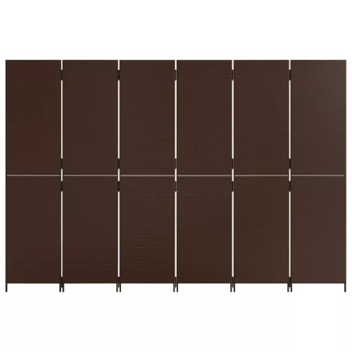  barna 6-paneles polyrattan térelválasztó