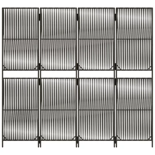  szürke 4 paneles polyrattan térelválasztó