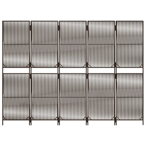  barna 5-paneles polyrattan térelválasztó