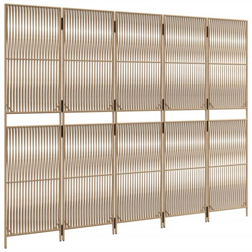  bézs 5-paneles polyrattan térelválasztó