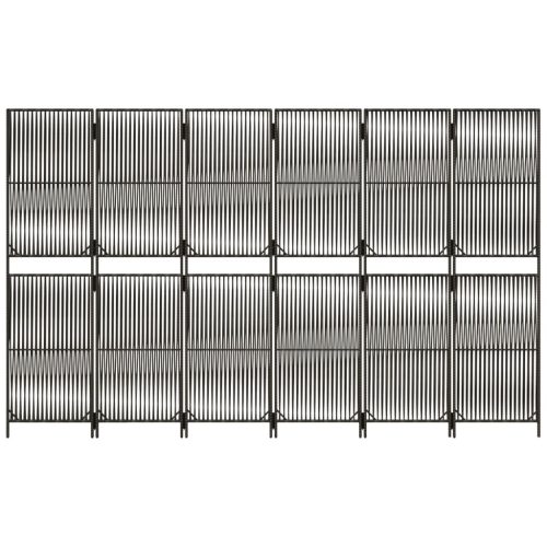  szürke 6-paneles polyrattan térelválasztó