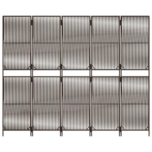  barna 5-paneles polyrattan térelválasztó