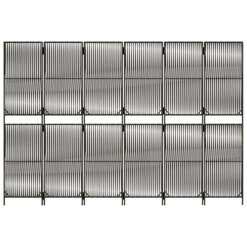  szürke 6-paneles polyrattan térelválasztó