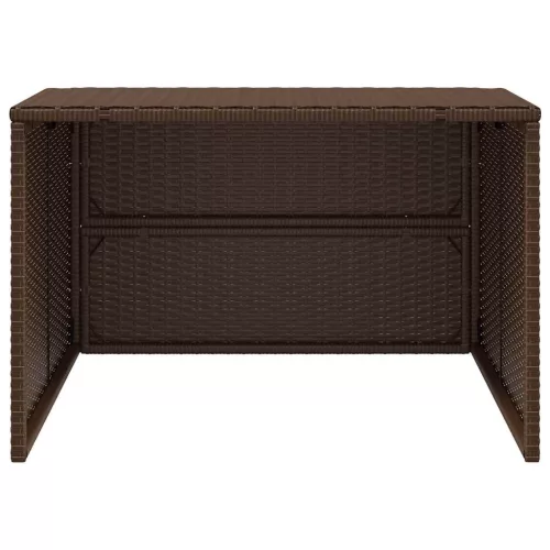  barna polyrattan robotfűnyíró garázs 86 x 90 x 52/57 cm