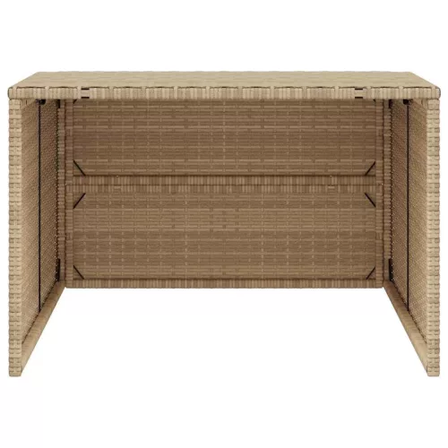  bézs polyrattan robotfűnyíró garázs 86 x 90 x 52/57 cm