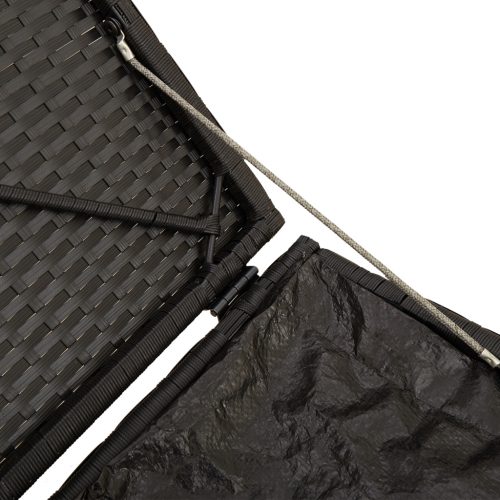  Párna tároló doboz Fekete 50x50x50 cm Poli Rattan