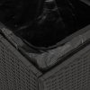  Párna tároló doboz Fekete 50x50x50 cm Poli Rattan