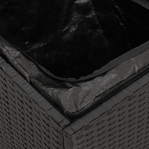  Párna tároló doboz Fekete 50x50x50 cm Poli Rattan