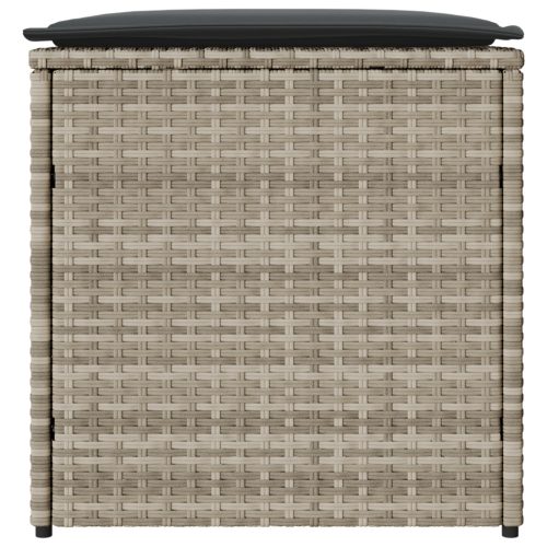  Kültéri Tároló Doboz Világosszürke és Sötétszürke Szintetikus rattan