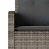  szürke polyrattan L-alakú kanapé párnákkal