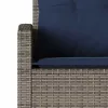  szürke polyrattan L-alakú kanapé párnákkal
