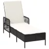  napozóágy Fekete és krém szín PE Rattan 157 x 55 x 92 cm
