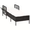 napozóágy Fekete és krém szín PE Rattan 157 x 55 x 92 cm