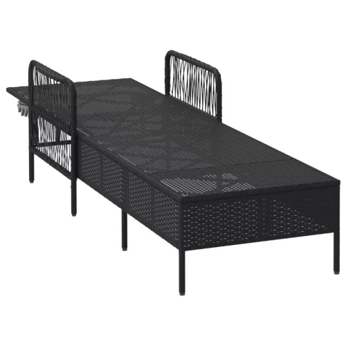  napozóágy Fekete és krém szín PE Rattan 157 x 55 x 92 cm