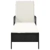  napozóágy Fekete és krém szín PE Rattan 157 x 55 x 92 cm