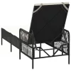  napozóágy Fekete és krém szín PE Rattan 157 x 55 x 92 cm