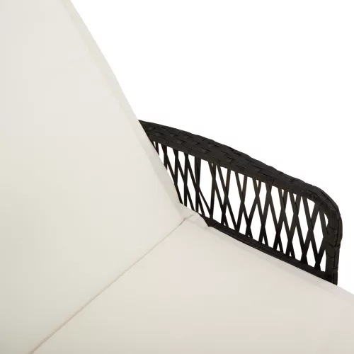 napozóágy Fekete és krém szín PE Rattan 157 x 55 x 92 cm
