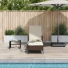  Napágy Barna és krémfehér PE Rattan 157 x 55 x 92 cm
