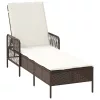  Napágy Barna és krémfehér PE Rattan 157 x 55 x 92 cm