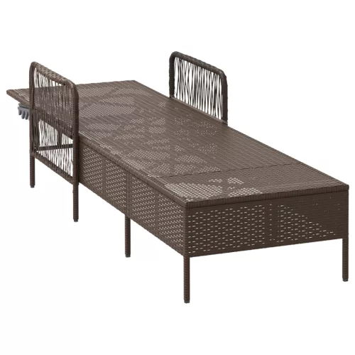  Napágy Barna és krémfehér PE Rattan 157 x 55 x 92 cm