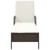  Napágy Barna és krémfehér PE Rattan 157 x 55 x 92 cm