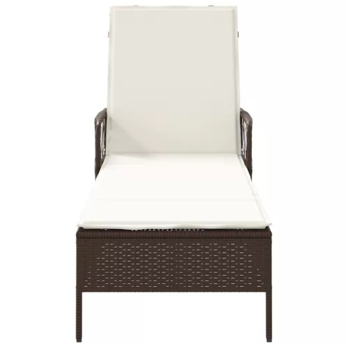  Napágy Barna és krémfehér PE Rattan 157 x 55 x 92 cm