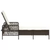  Napágy Barna és krémfehér PE Rattan 157 x 55 x 92 cm