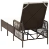 Napágy Barna és krémfehér PE Rattan 157 x 55 x 92 cm