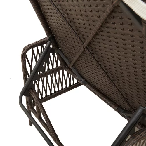  Napágy Barna és krémfehér PE Rattan 157 x 55 x 92 cm