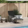  Napozóágy Szürke és sötét szürke PE Rattan 157 x 55 x 92 cm